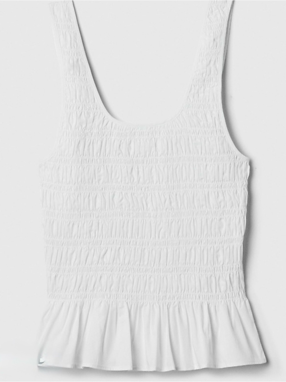 New Gap Smocked Peplum Tank Top White